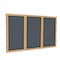 Ghent Enclosed Bulletin Board, 3 Door, Fabric, Oak Frame, 4 ft H x 8 ft W, Gray PW34896F-91 - alternate 1
